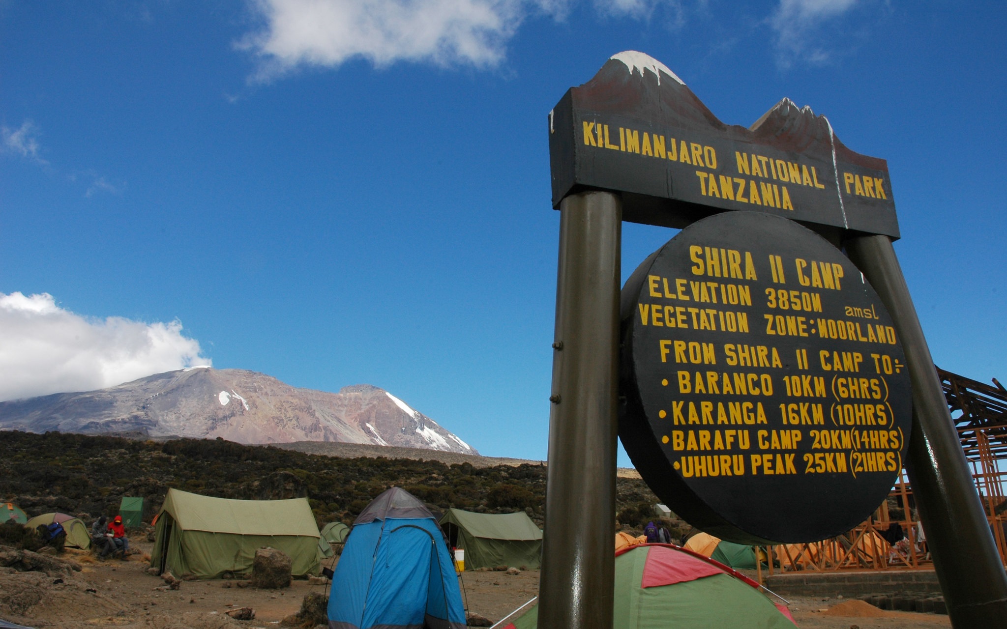 Day 2: Mti Mkubwa Camp (2,650m/8,694ft) to Shira 2 Camp (3,850m/12,631ft) via Shira 1 Camp (3,610m/11,844ft)